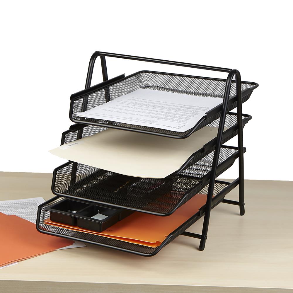 1 Pack Under Desk Storage Shelf Drawer Slide Out, Metal Under Desk Cable  Management Tray Drill/Self-Adhesive Basket Under Table Drawer Organizer for