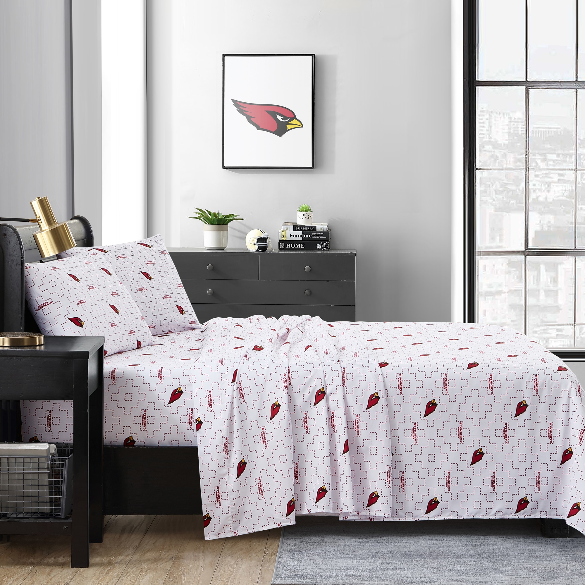 Arizona Cardinals Deep Pocket Fitted Sheet Snug-Fit Crisp Bed Sheet  Pillowcases