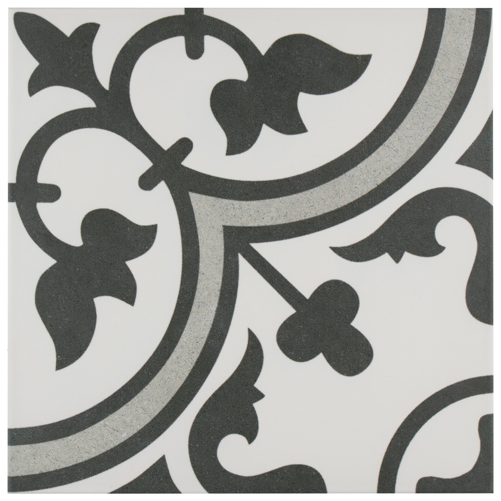 Affinity Tile S1FCD10ARG Sample - Arte Grey 10-in x 10-in Satin Porcelain Encaustic Floor and Wall Tile
