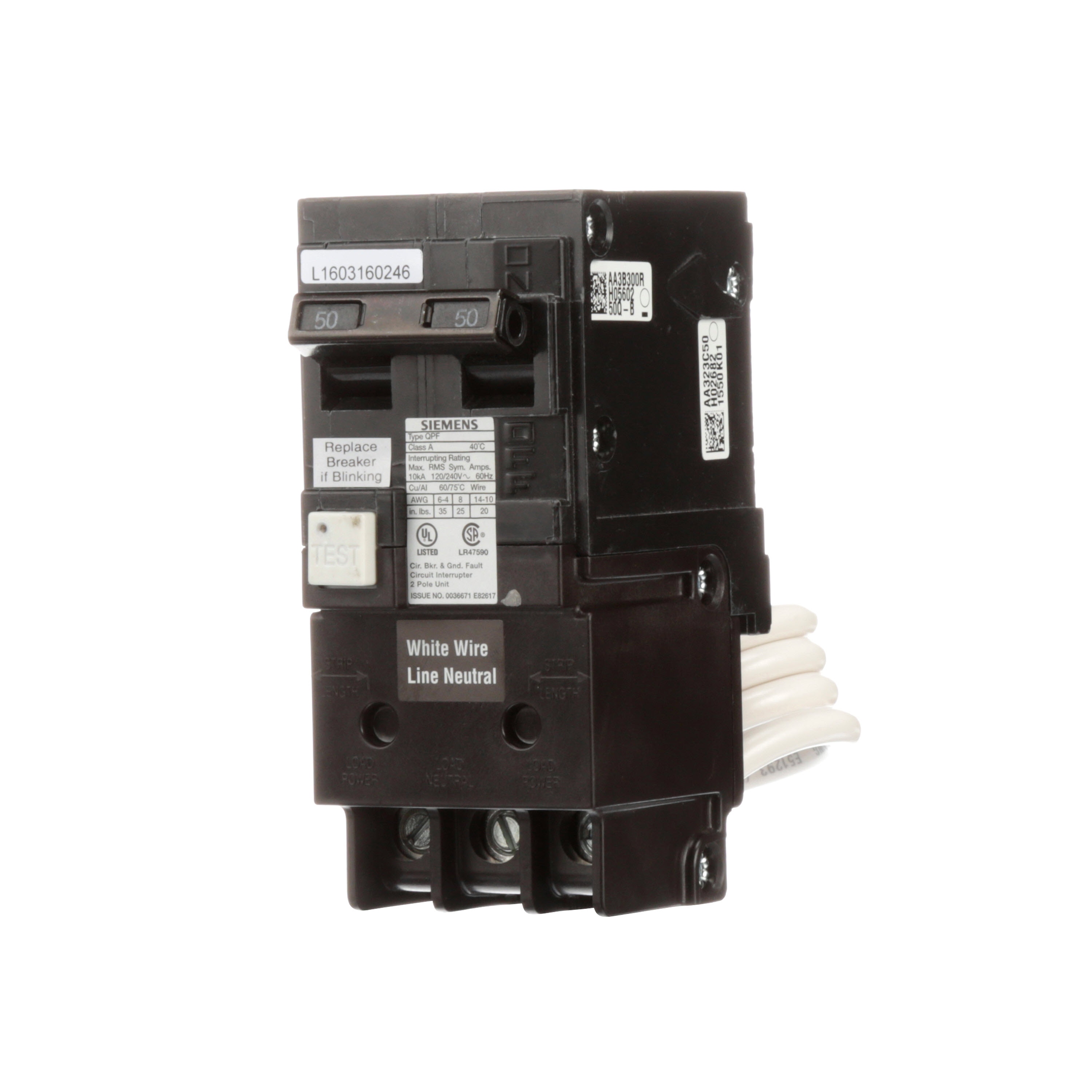 Siemens QPF 50-amp 2 -Pole GFCI Circuit Breaker