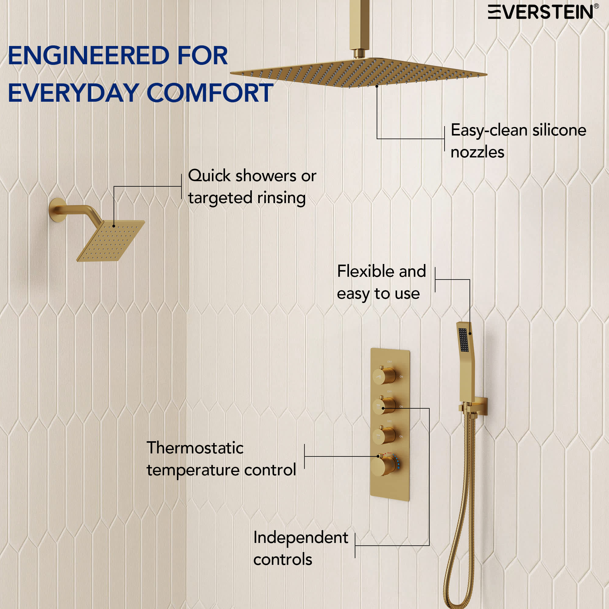 EVERSTEIN SFS-1061-GD16 Tub-Shower-Faucets - View #6