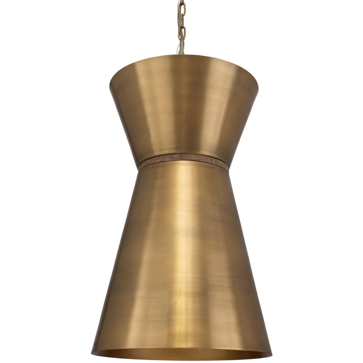 Uttermost 2935087 21617 Crocker Mini Pendant Antique Brass and Natural Woven