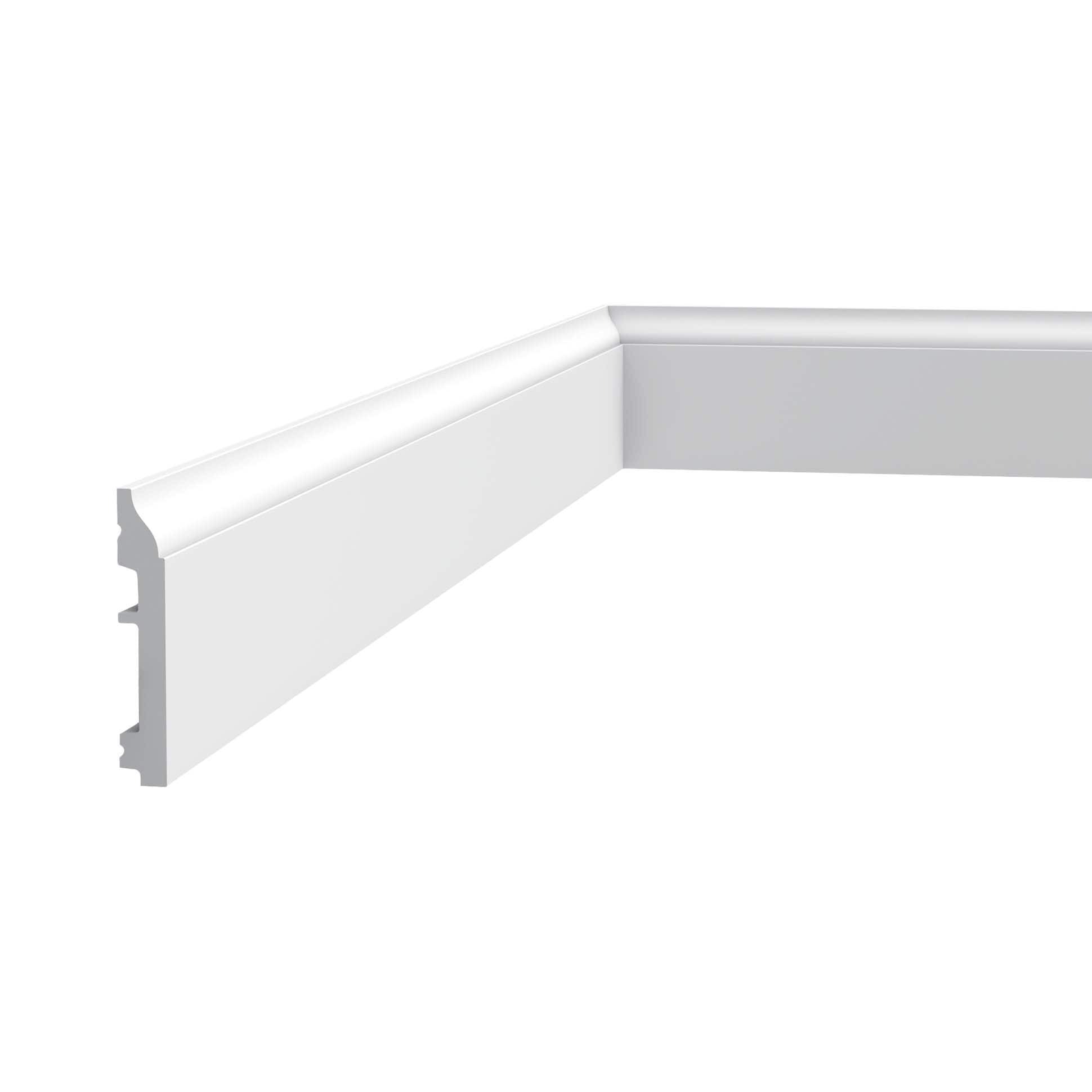 Primed White Polystyrene Baseboard Moulding 78 in Length