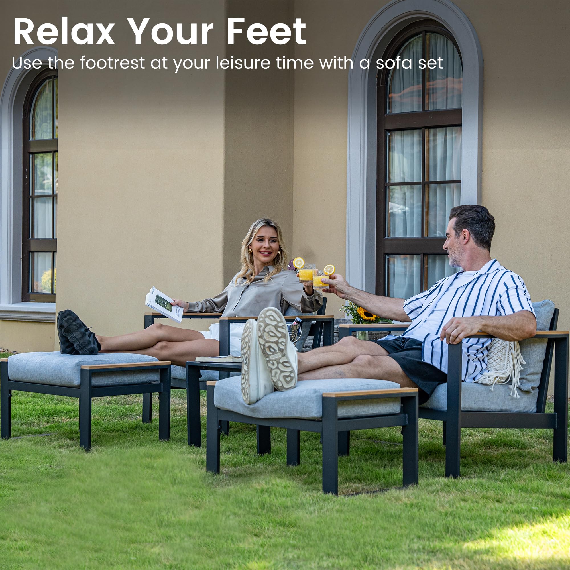 AURA OUTDOOR OACS005-LG Patio-Conversation-Sets - View #4