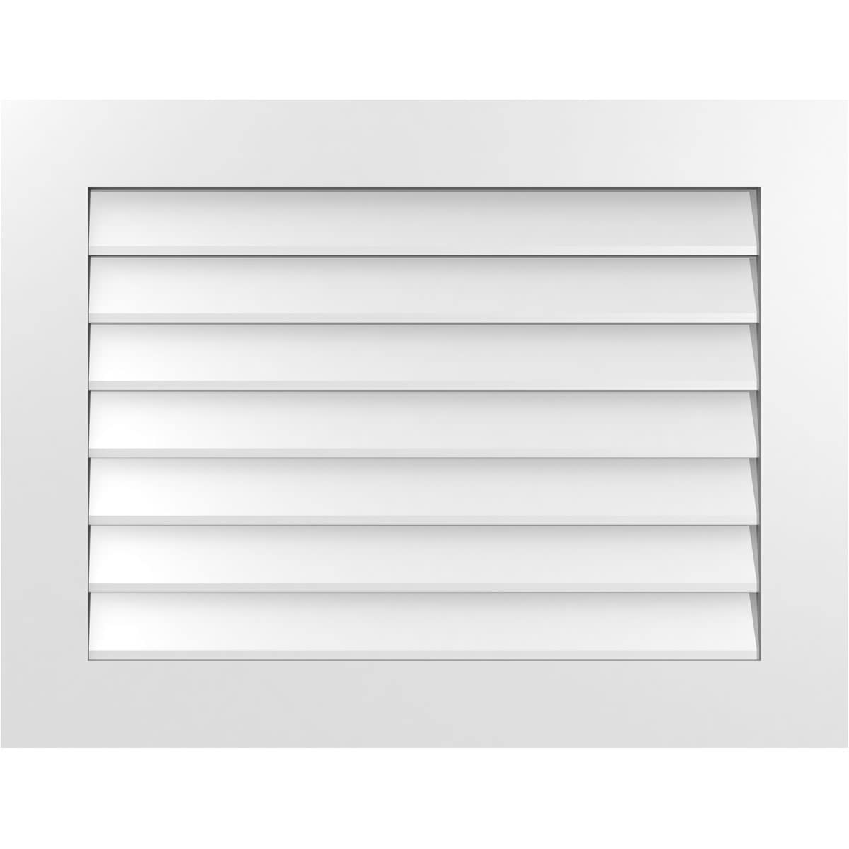 Ekena Millwork GVPVE34X2601SN 34-Inches x 26-Inches Off-white Rectangle PVC Gable Louver Vent