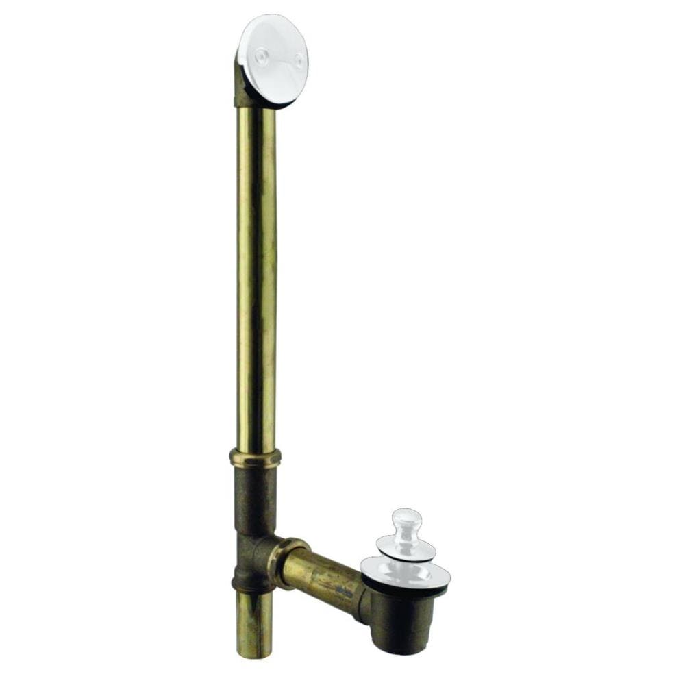 WESTBRASS D3264-20G-50 Pull and Drain Bath Waste- 22 In. Make-up, 20 Ga. Tubing In Powdercoated White