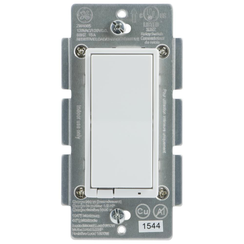 GE Z-Wave Plus 15-amp 3-way Smart Rocker Light Switch, White 