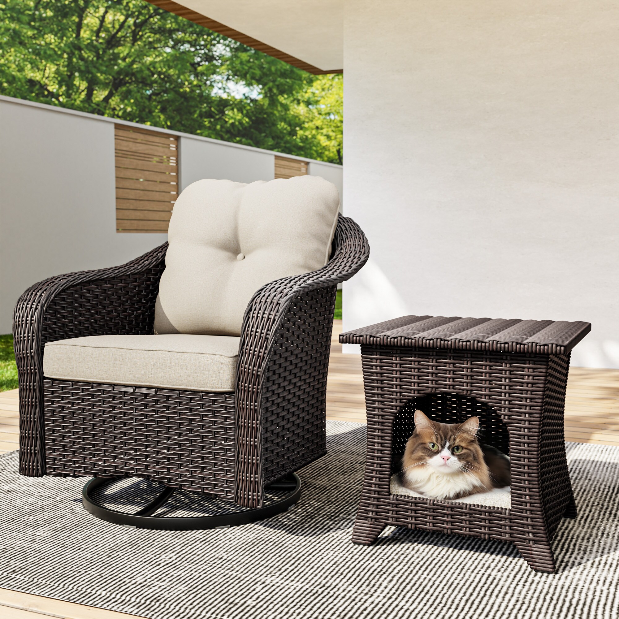 JOYSIDE LS-M85M86-BGE-NL Patio-Conversation-Sets - View #2