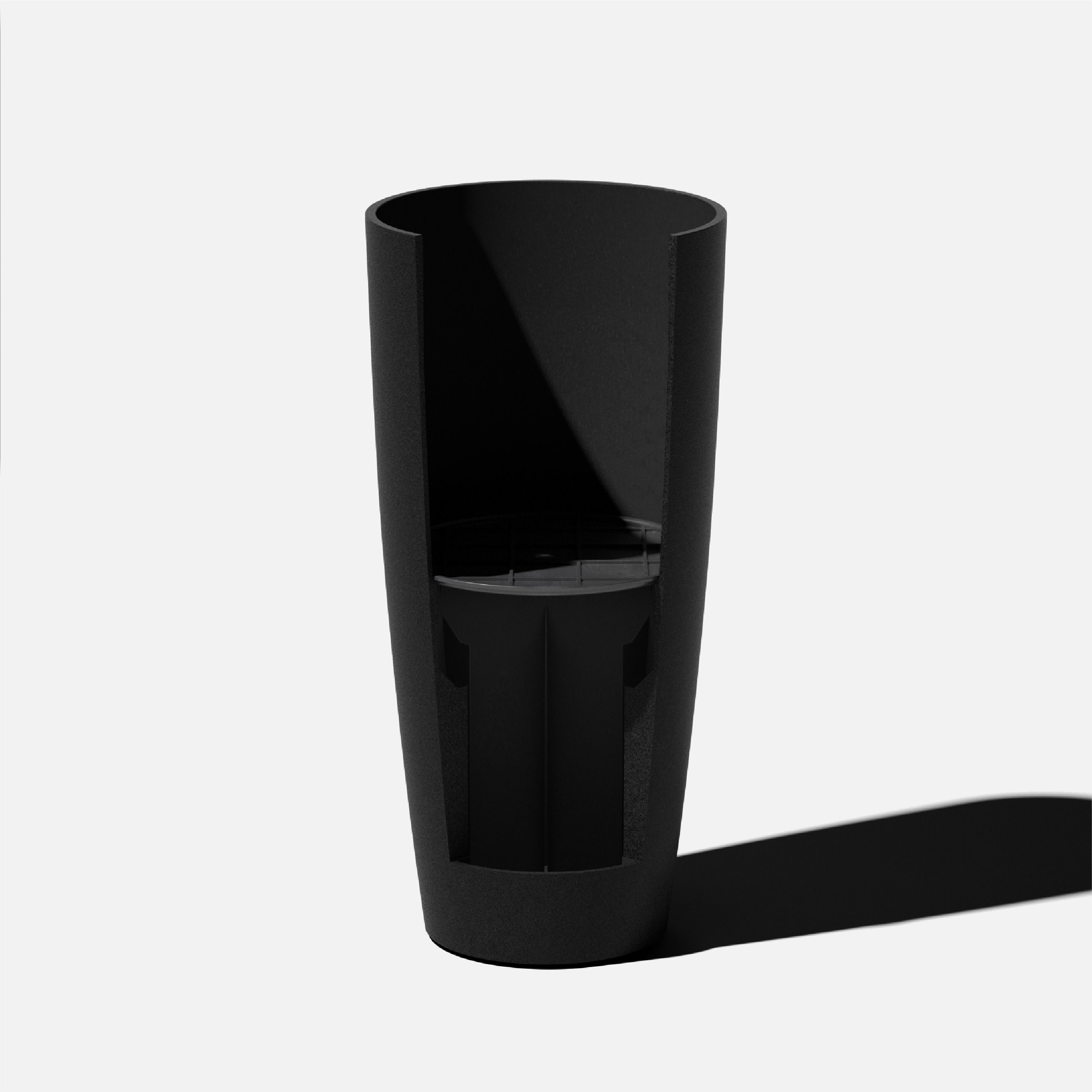 Selena 28" Black Plastic-Stone Outdoor Planter