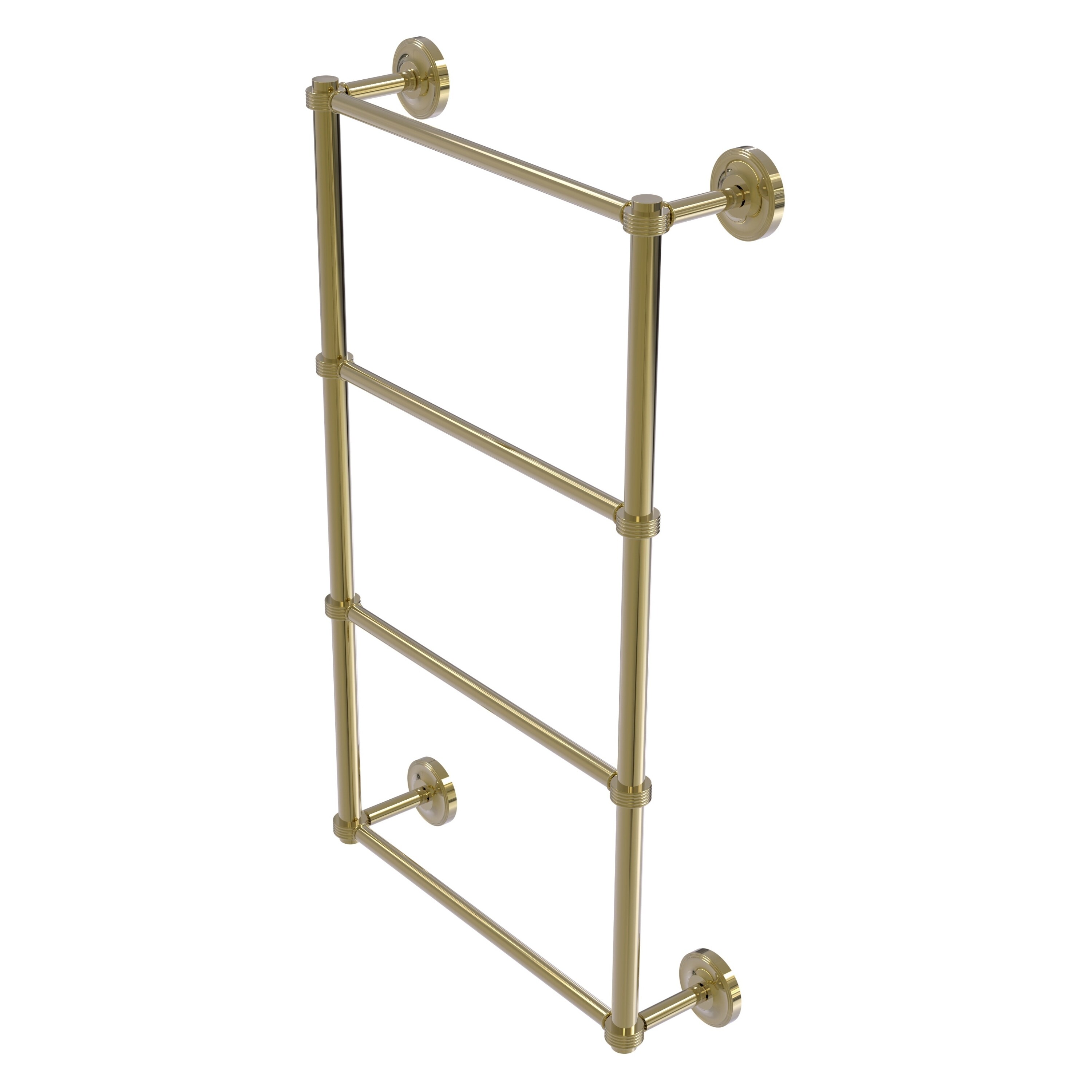 Allied Brass PR-28G-36-UNL Prestige Regal 36-in double Unlacquered Brass Wall mount 4-tier Towel Bar
