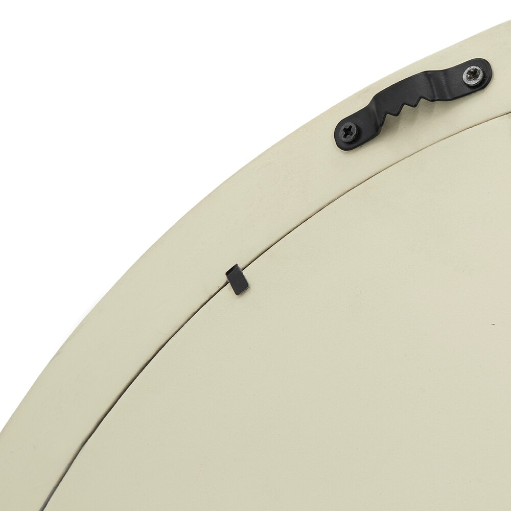 Cream Round Mango Wood Porthole Wall Mirror