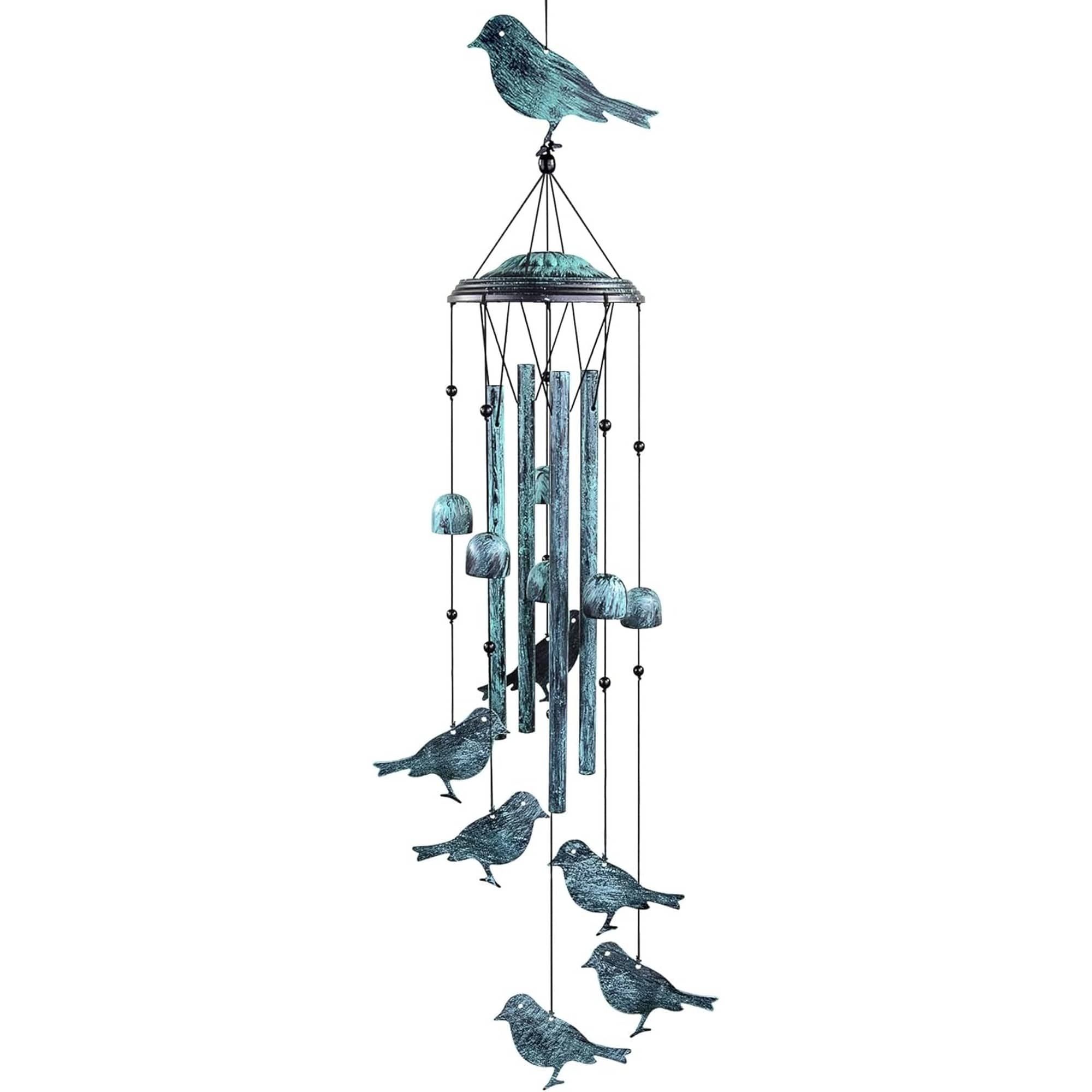 Angel Sar - Bird Wind Chimes with 4 Large Aluminum Tubes and S Hook for Garden Patio Backyard Por...