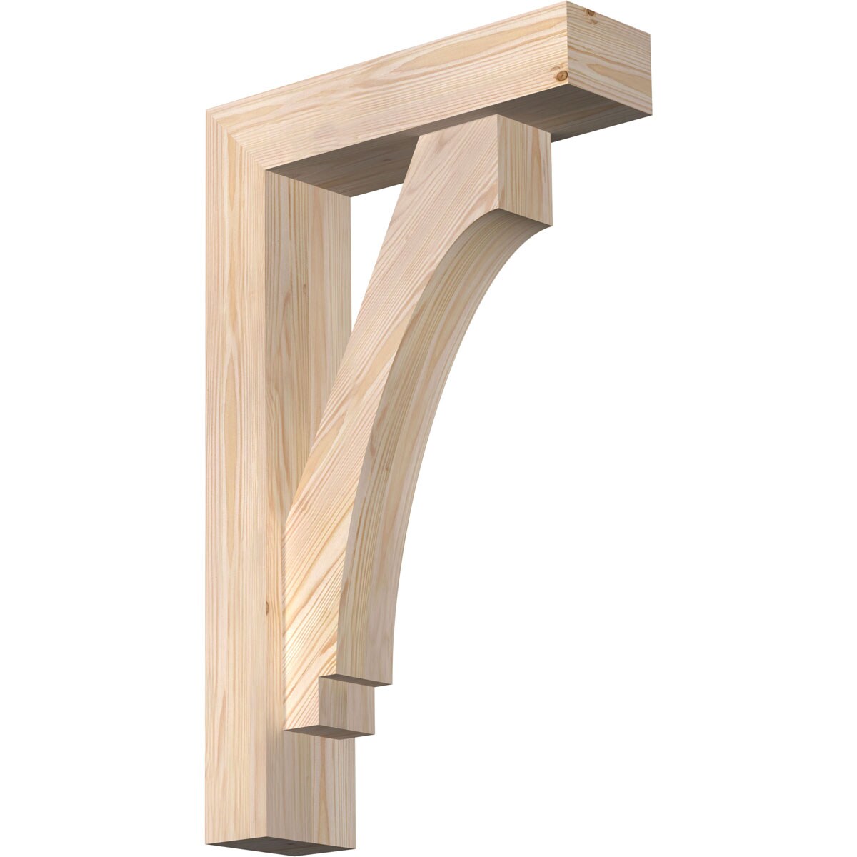 Ekena Millwork 1462940 Imperial Block Smooth Bracket with Offset Brace 5-1/2-in x 20-in x 32-in Douglas fir Brown Wood Standard bracket