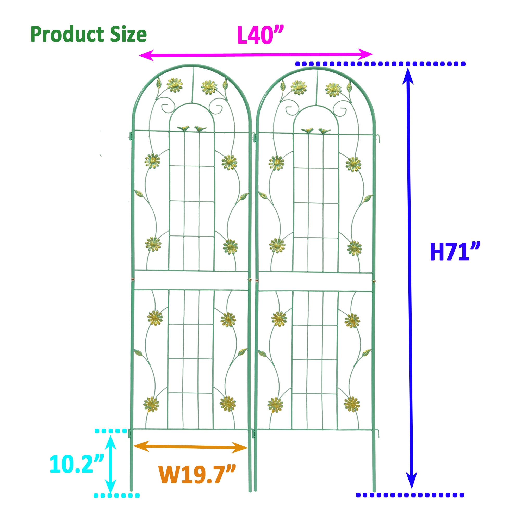 AHIOU HOME ZAAHG-104736GT Garden-Trellis - View #8