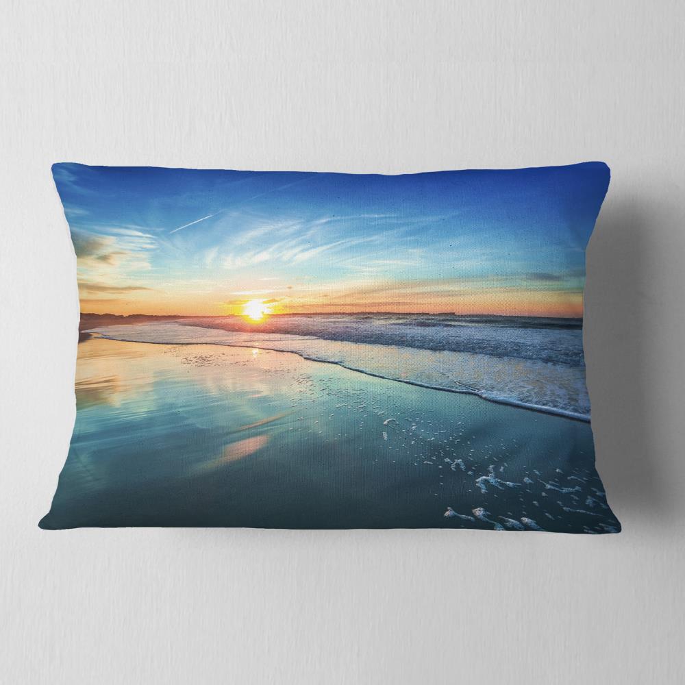 Designart CU10531-12-20 12-in x 20-in Blue Indoor Decorative Pillow