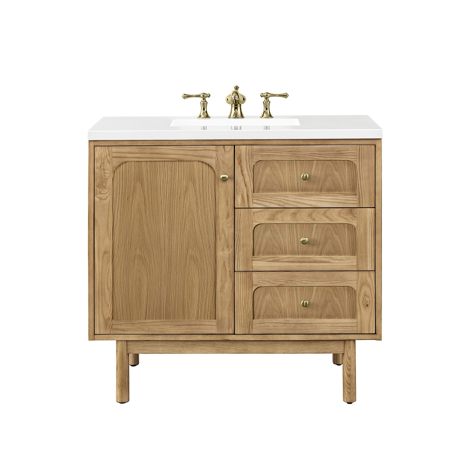 Laurent 36'' Light Natural Oak Single Vanity with Quartz Top
