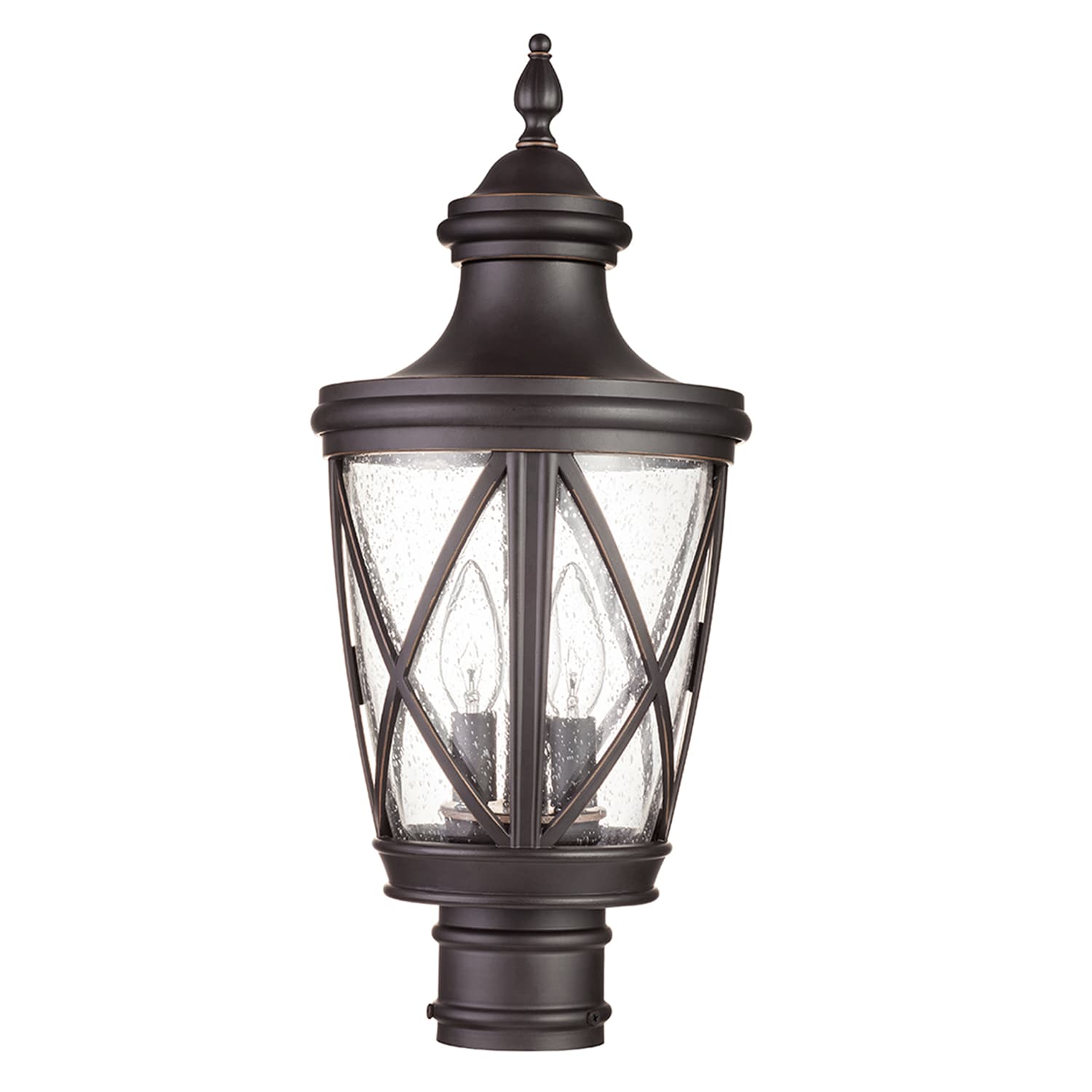 Castine 19.5-in Bronze Traditional Light Post Lantern | - allen + roth 41994