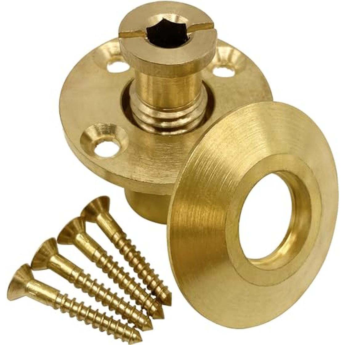 Poolzilla WOOD-ANCHOR-1PK 1 PC Pool Safety Cover Brass Anchor with Collar for Wood Decks