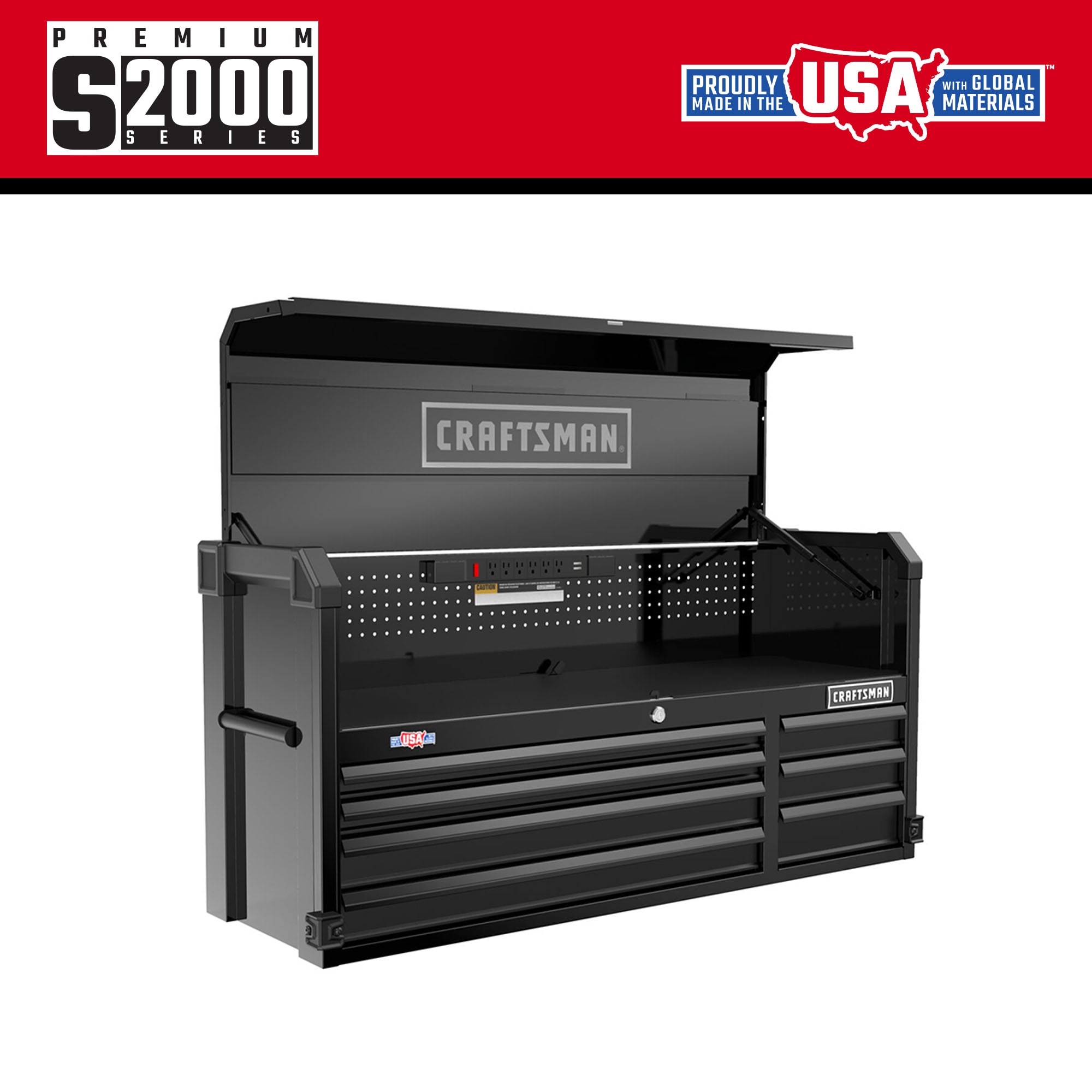 CRAFTSMAN Premium 2000 Series 41-in W x 39.5-in H 9-Drawer Steel Rolling Tool Cabinet (Black) CMST98260BK Sansujyuku sansujyuku.com