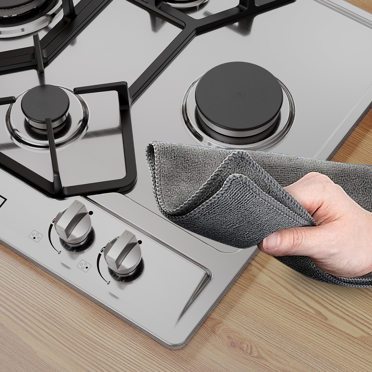 Empava 24 Inch Stainless Steel 4-Burner Gas Cooktop