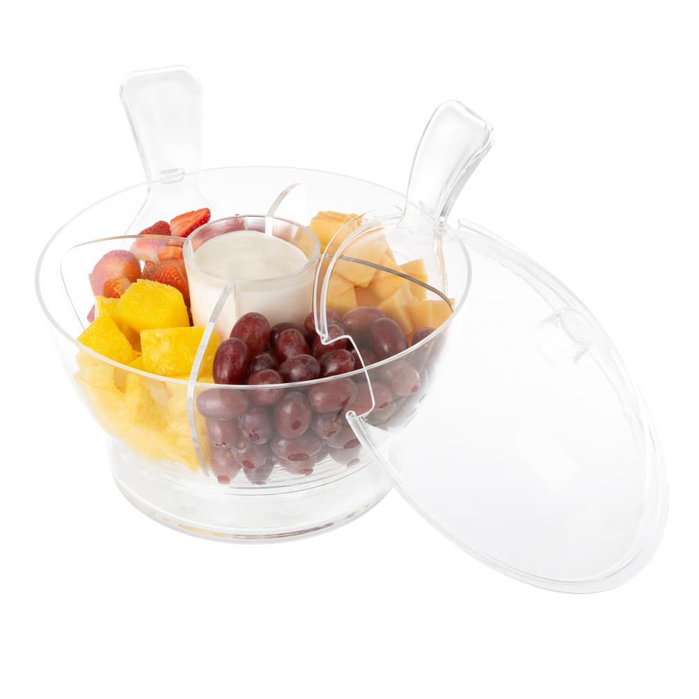 Salad Serve Bowl Iced Up Clip-on Dome Lid Chilled Fresh Fruit