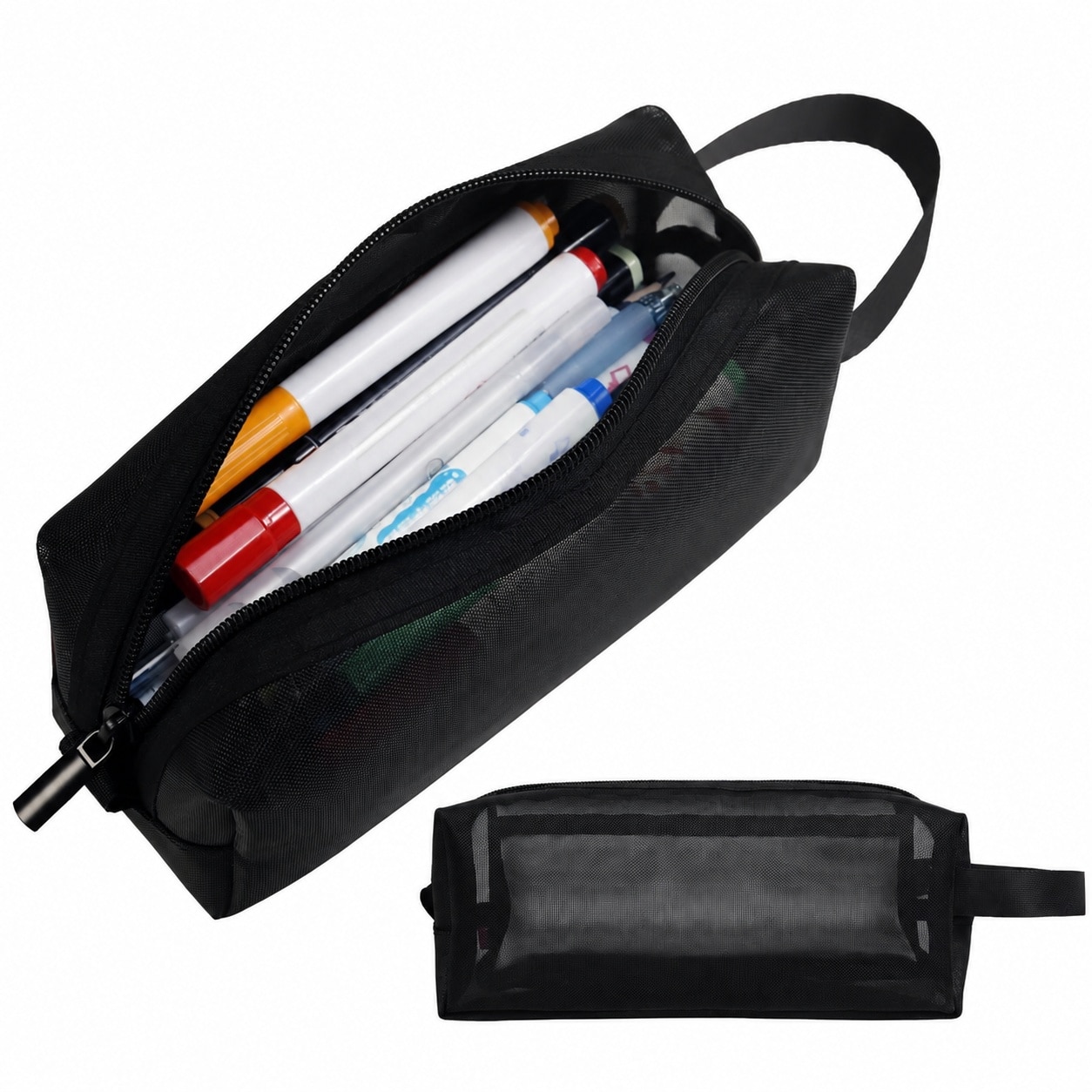 JVFCXXV  Large Capacity Mesh Pencil Case with Handle Portable Pencil Bag for Stationery Organizer and Travel Storage Pouch