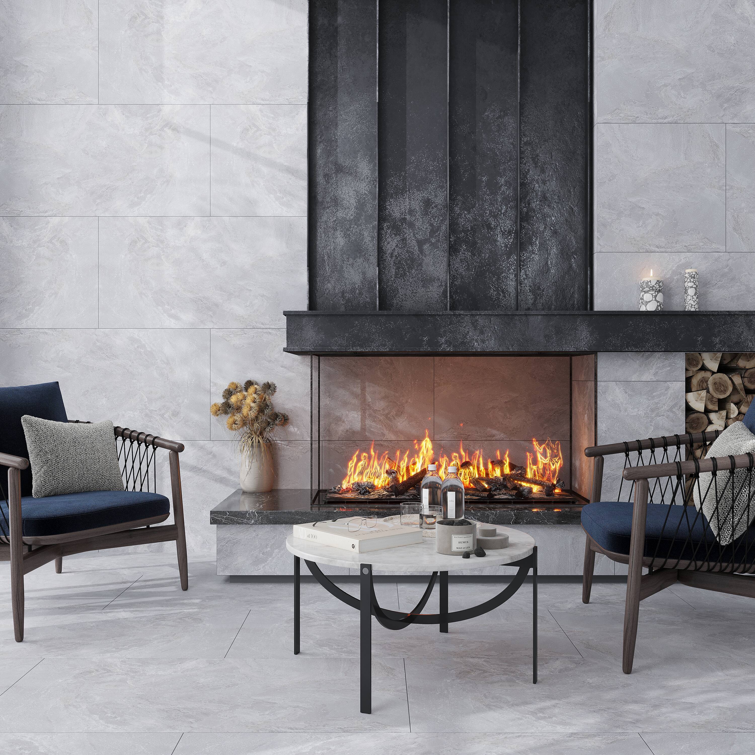 Apollo Tile IMP88GRE2448 Splendor Gray 24-in x 48-in Matte Porcelain Cement Look Floor and Wall Tile (15.55-sq. ft/ Carton)