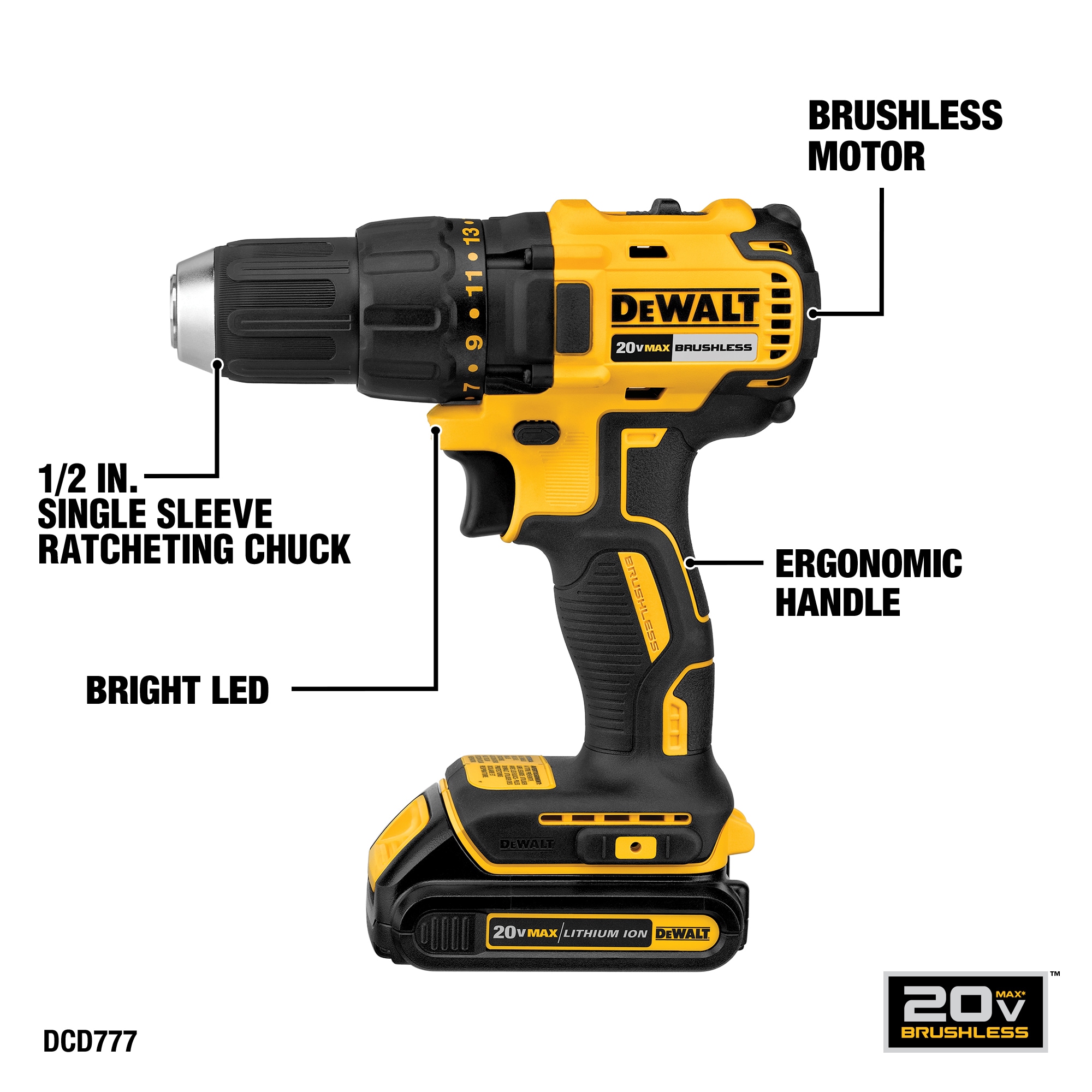 DEWALT 2-Tool 20-Volt Max Brushless Power Tool Combo Kit with