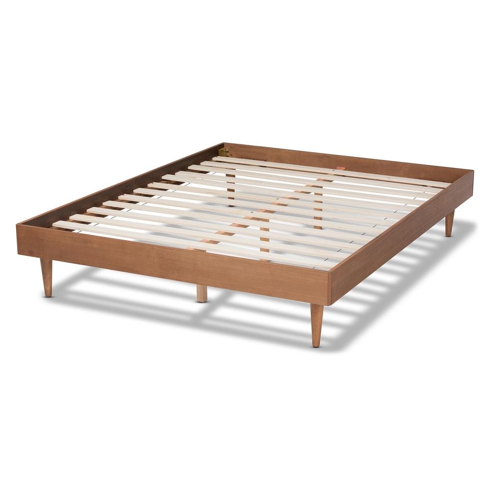 Baxton Studio Rina Ash Walnut Queen Wood Platform Bed in the Beds