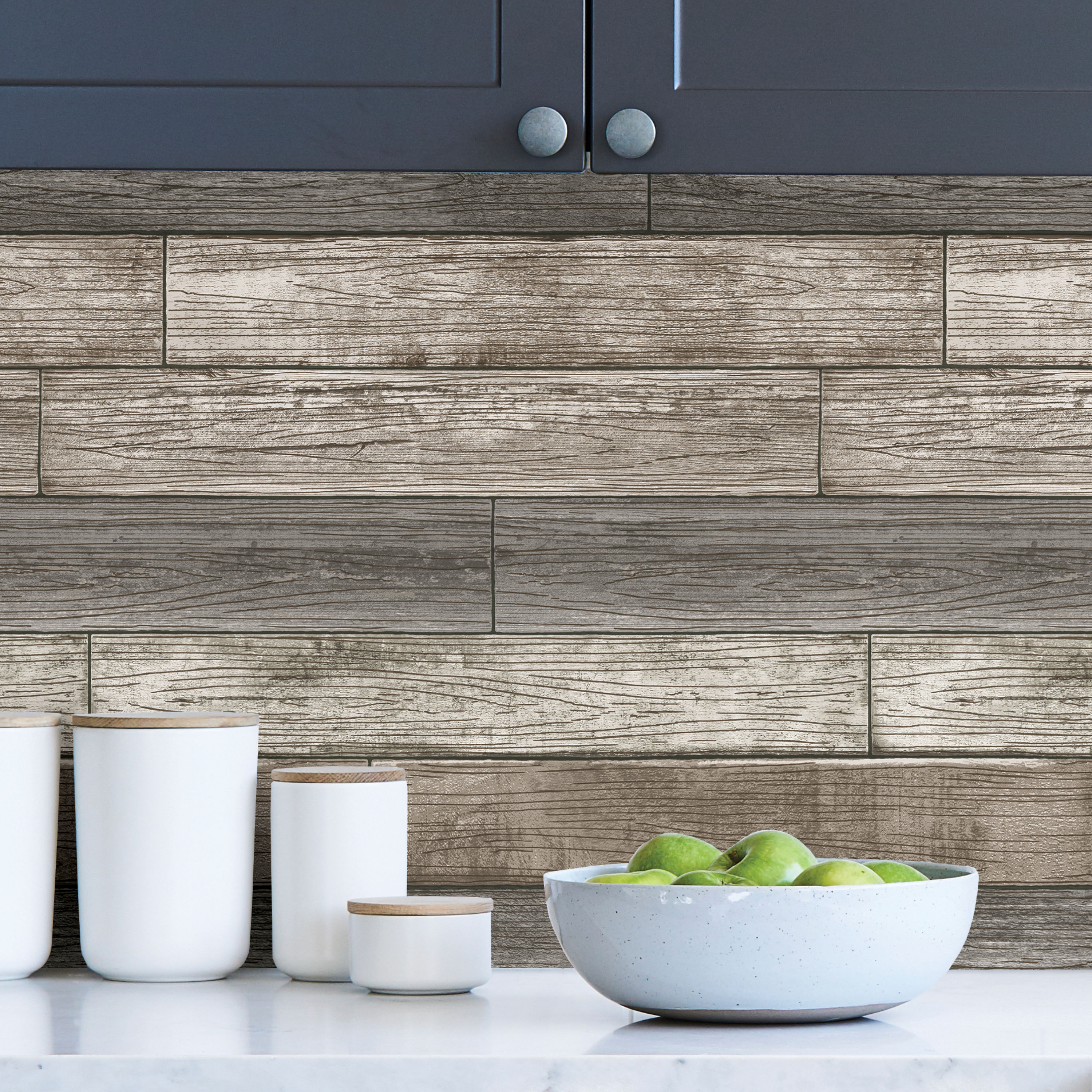 allen + roth 30.75-sq ft Brown Vinyl Textured Wood 3D Self-adhesive Peel and Stick Wallpaper