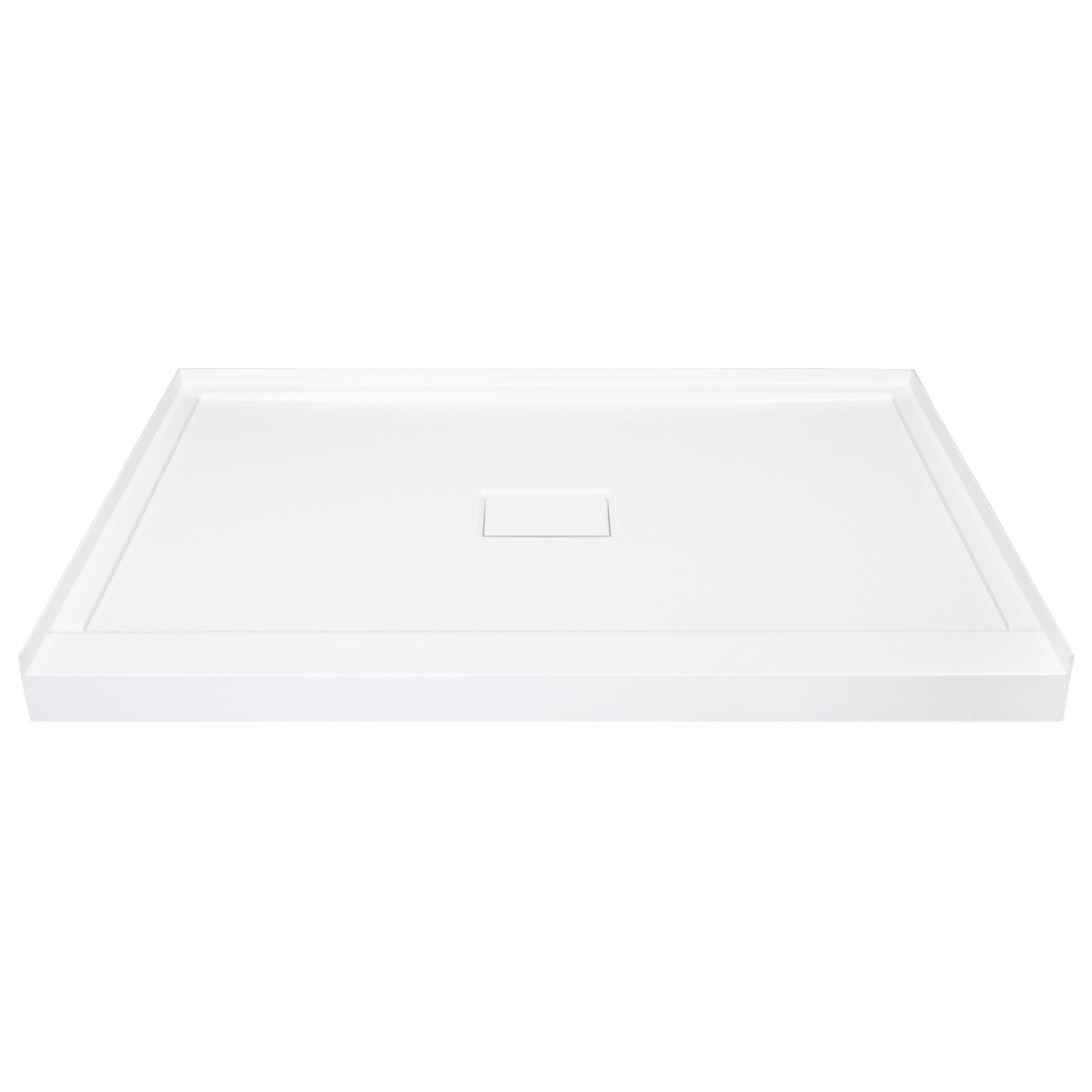 Transolid FLU4834C-31 34-in W x 48-in L Center White Single Threshold Rectangle Shower Pan Base with 2.6-in H Threshold