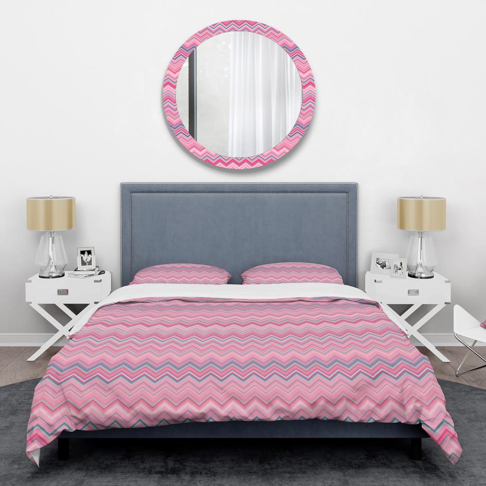 Designart BED24491-T 3-Piece Pink Twin Duvet Cover Set
