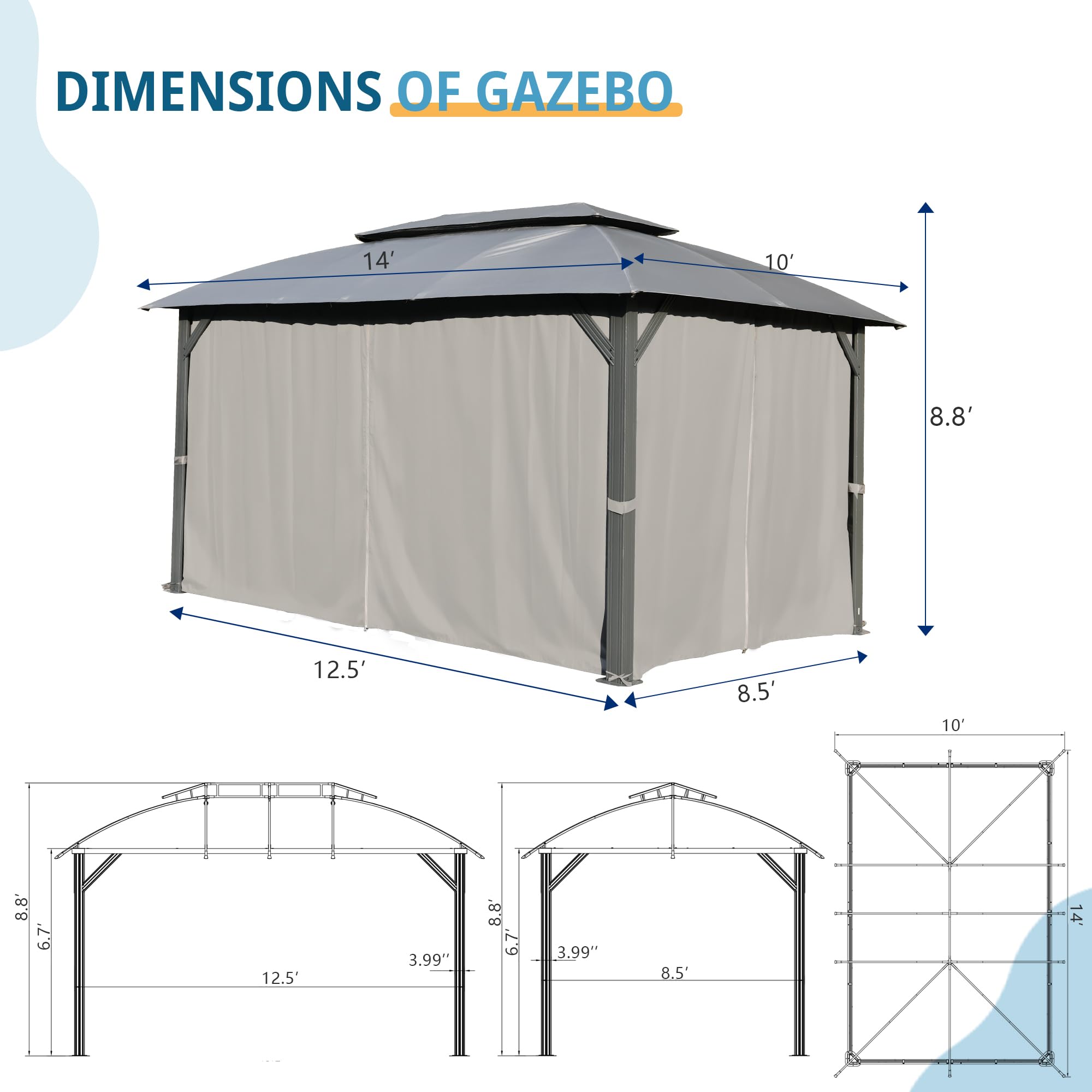 JIMSMAISON BOCPCG38GR Wood-Resin-Gazebos - View #3
