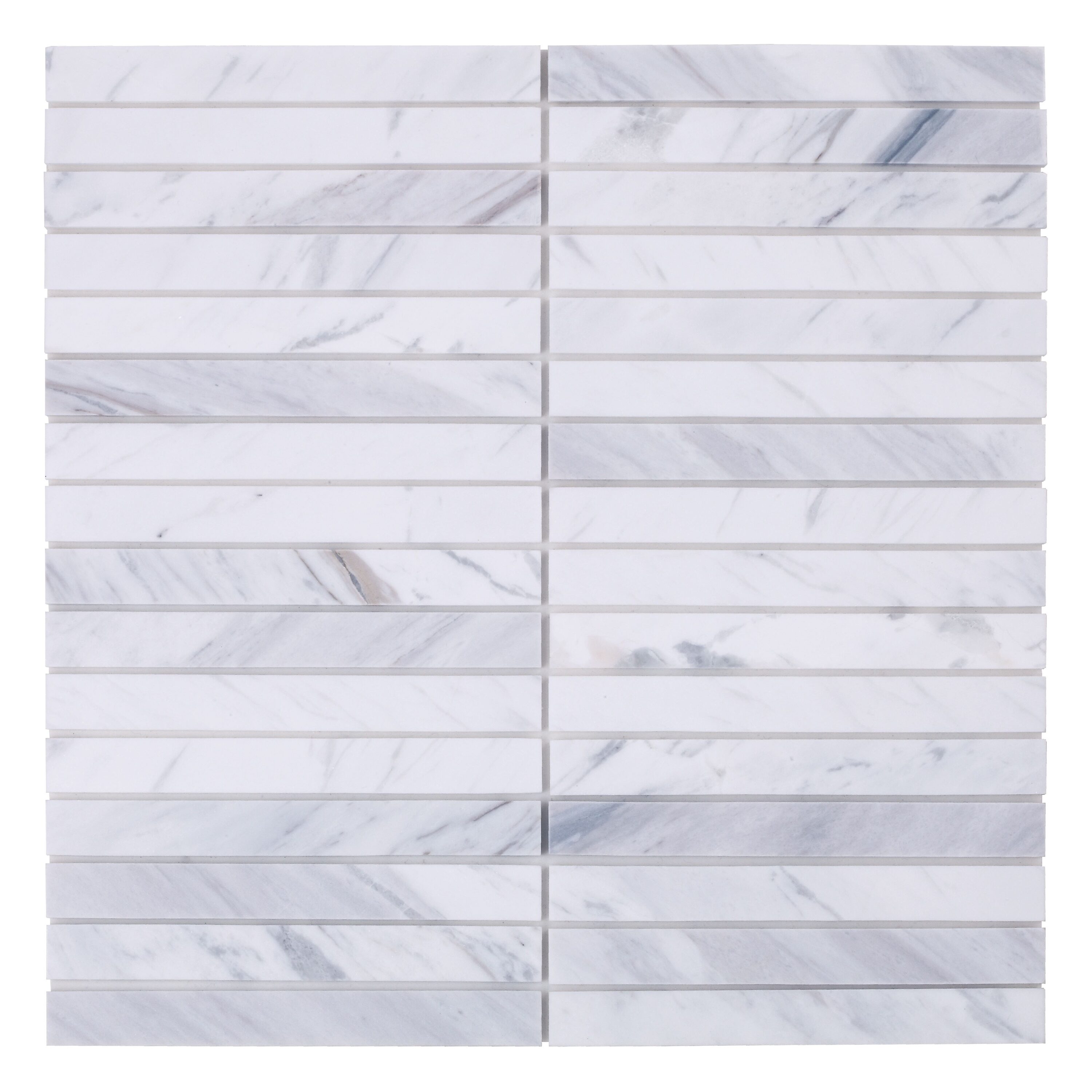 SpeedTiles SAM-IS000GER573 Sample- White and Gray 4-in x 4-in Polished Marble Look Wall Tile