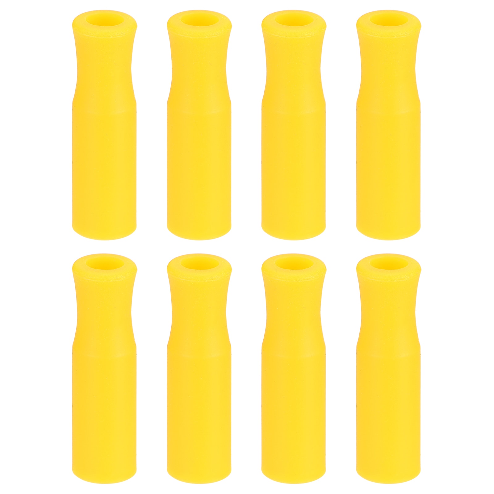 Unique Bargains 8pcs Silicone Straw Tips Metal Straw Covers Soft Reusable Straws Tips Fit for 1/4 Inch(6mm) OD Stainless Steel Straws Yellow #S25120404UX5429