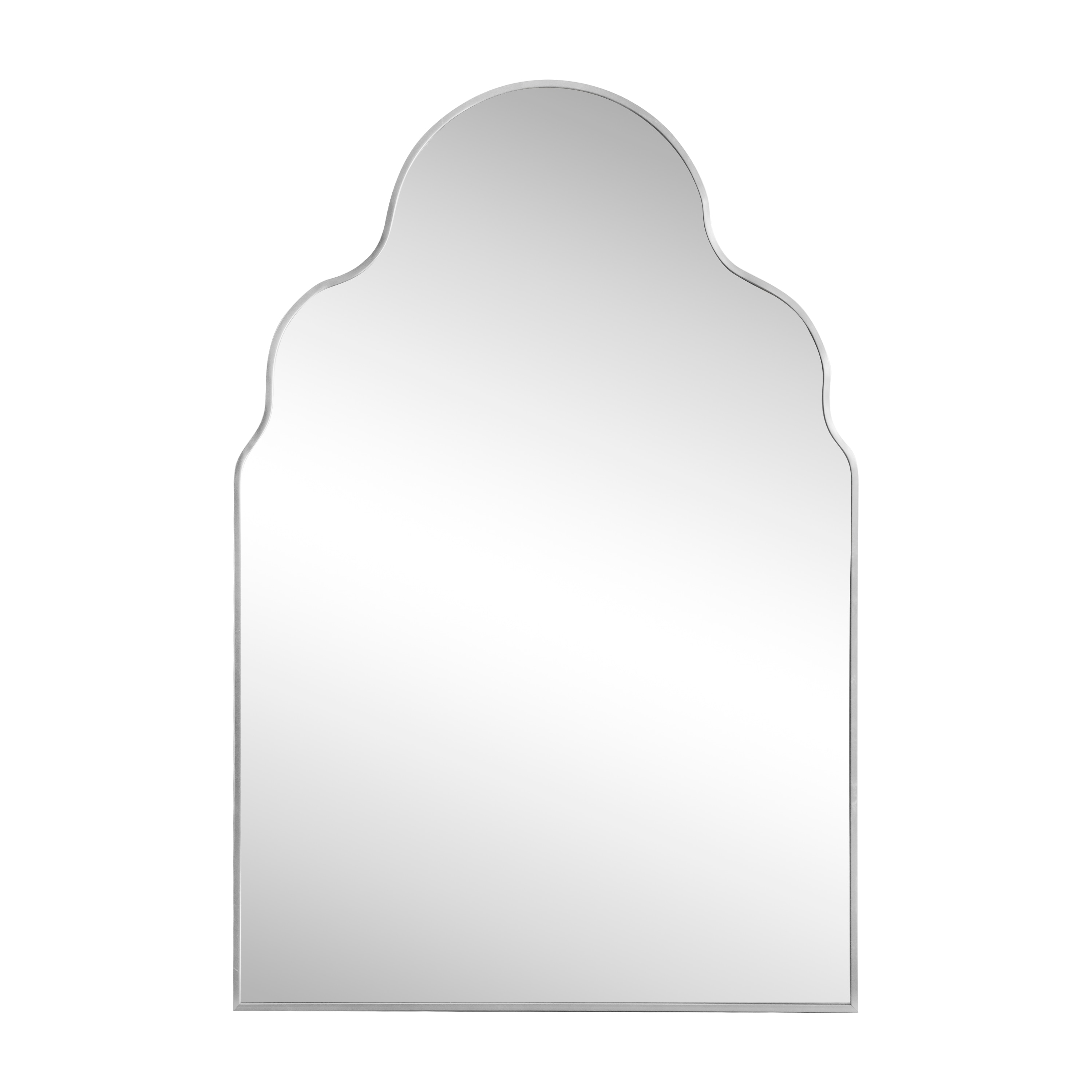 JONATHAN  Y Alora 24-in. W x 36-in. H Medium Top Arch Metal Framed Wall Mounted Mirror - Nickel