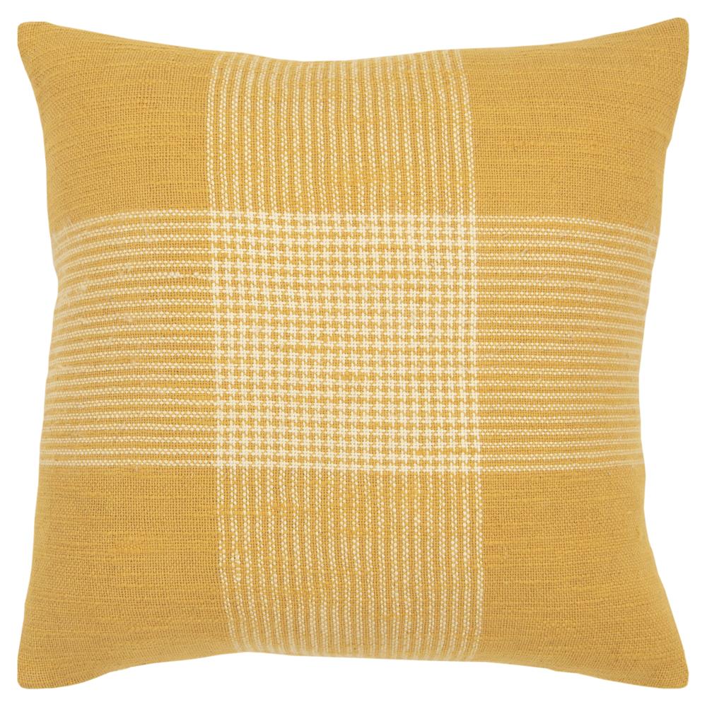 Rizzy Home T15245 Poly filled pillow 20-in x 20-in Yellow/White Square Indoor Decorative Pillow