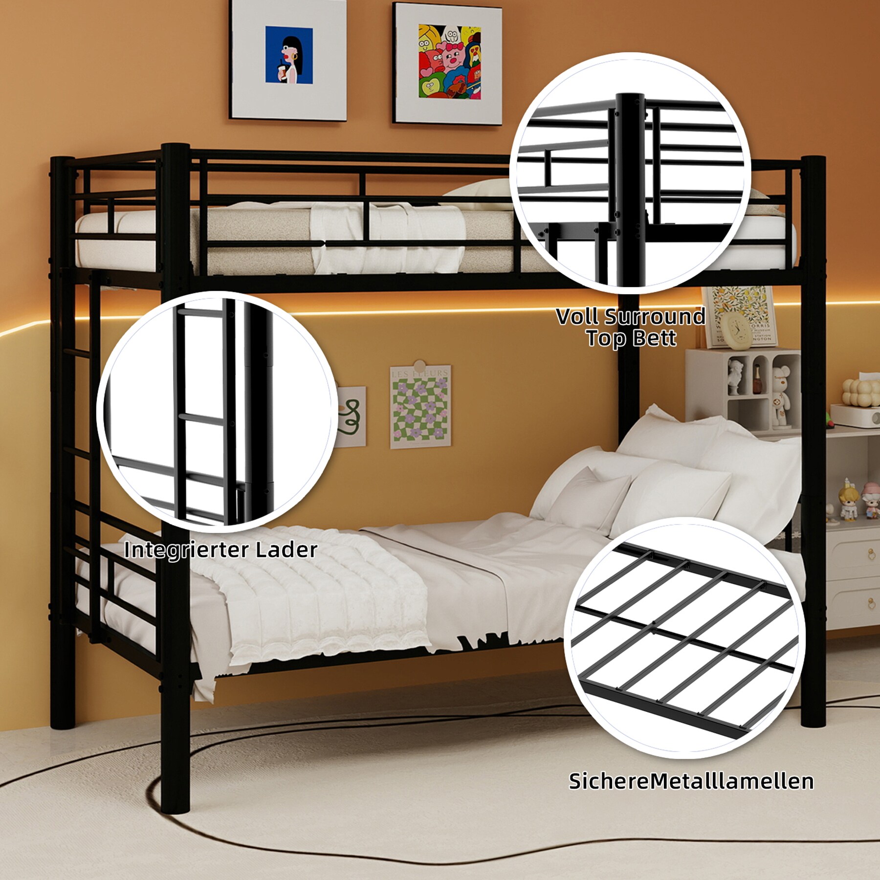 SINOFURN SYE140012BK Bunk-Beds - View #5