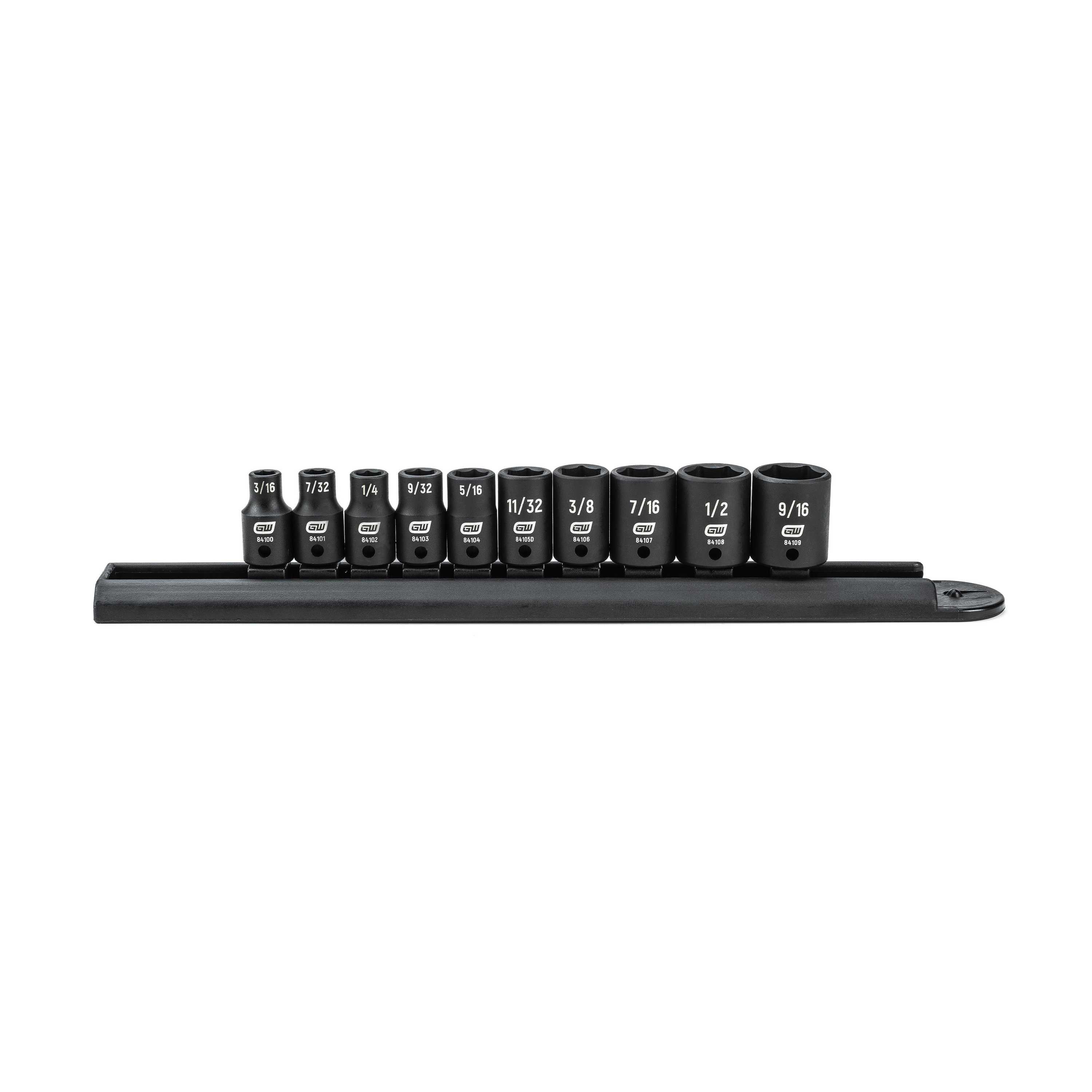 GEARWRENCH 84906 10 -Piece Standard (SAE) 1/4-in Drive Set 6-point Impact Socket Set