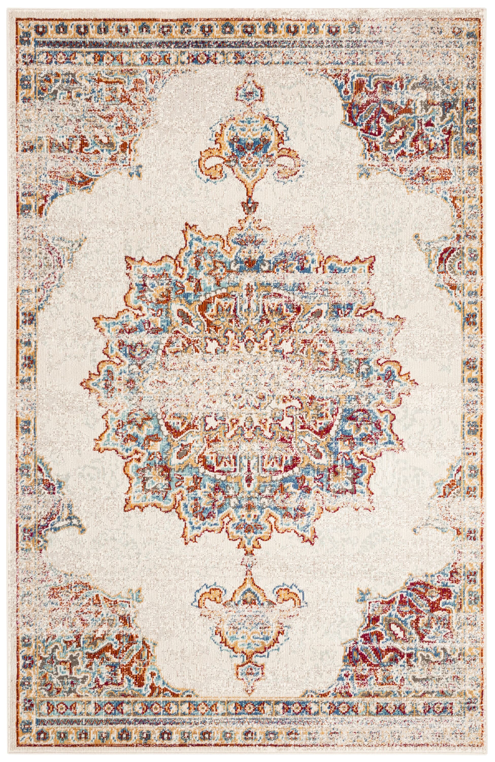 Ara103C Aria Cream/Red 4 X 6 Area Rug