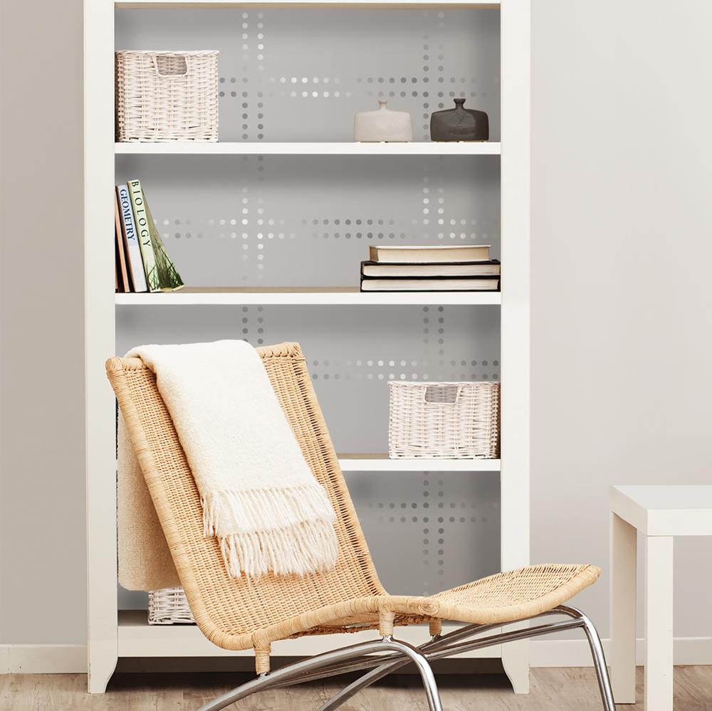 Silver Geometric Dot Pattern Peel & Stick Vinyl Wallpaper