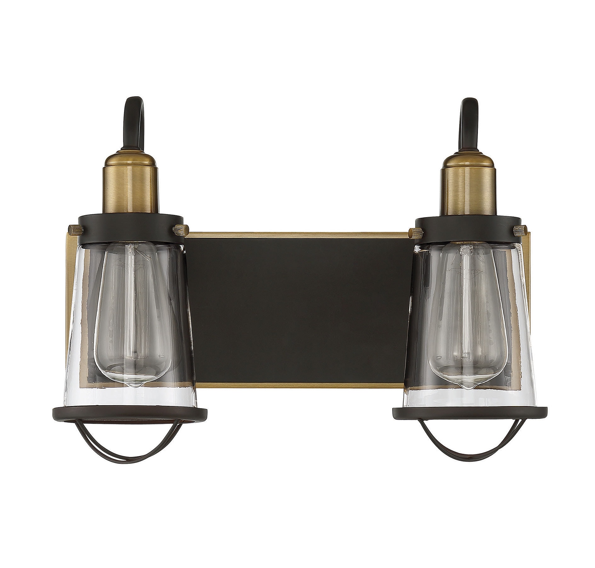 Lansing English Bronze & Warm Brass 2-Light Industrial Bath Bar