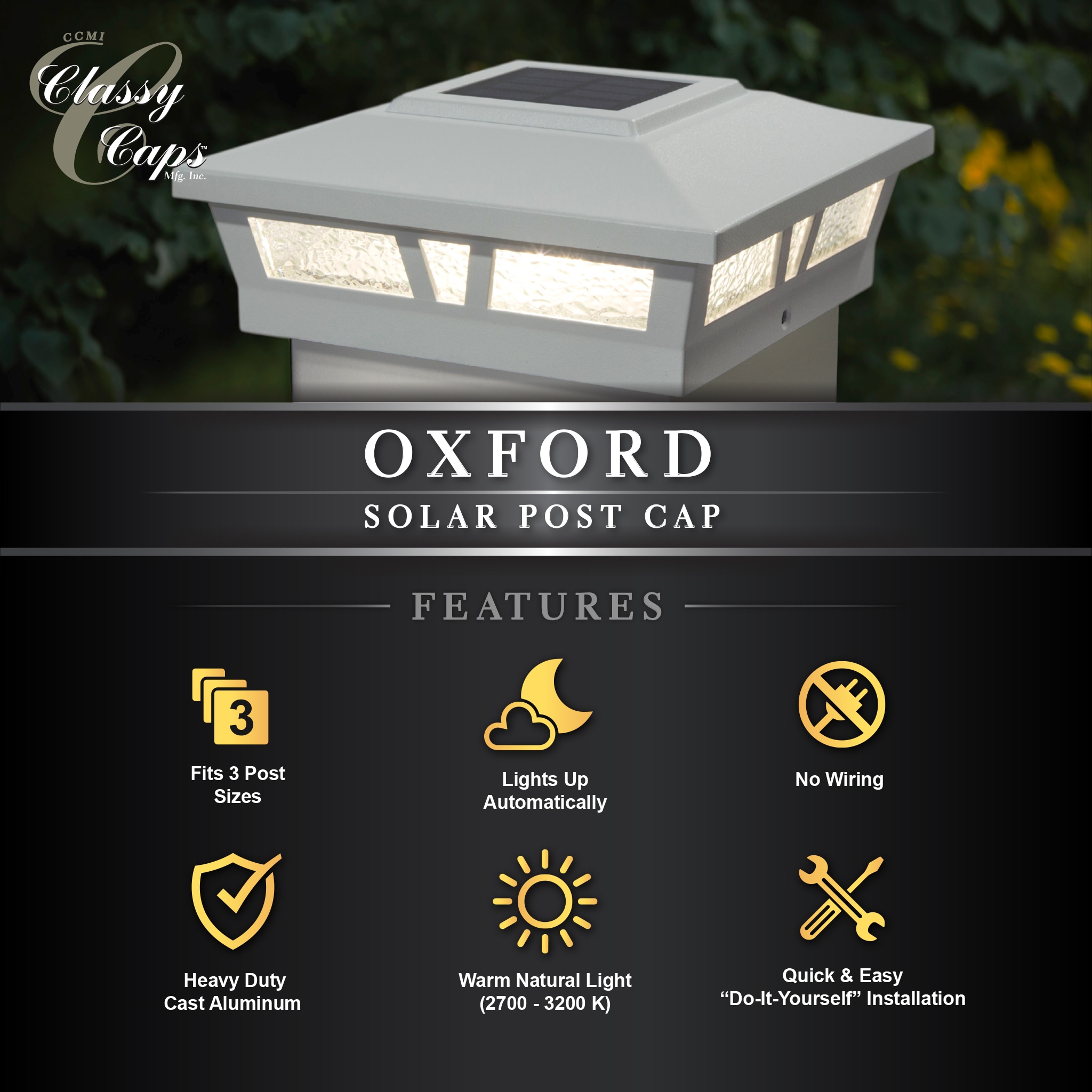 6x6 solar cap lights sales