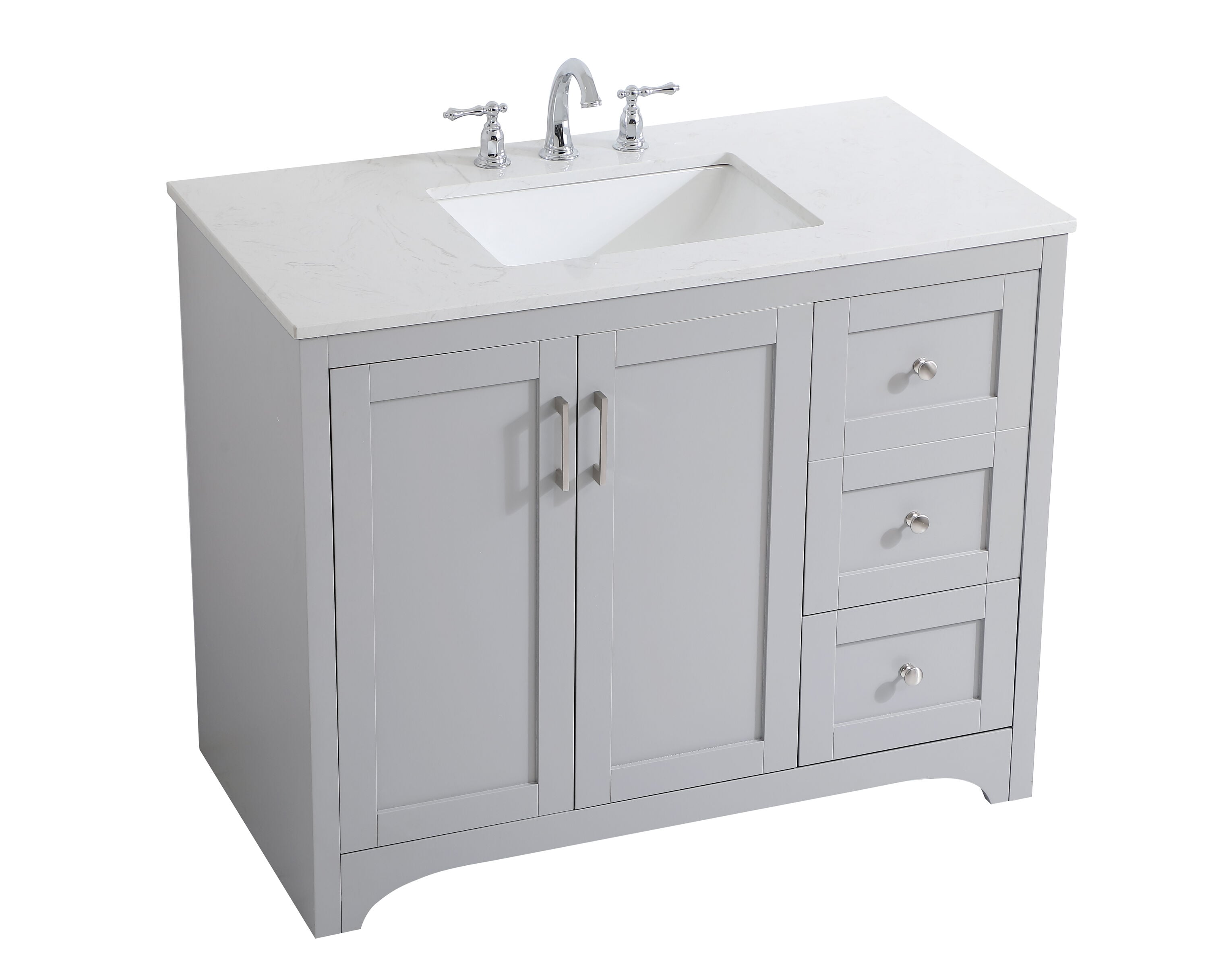 Elegant Decor First Impressions 42-in Gray Undermount Single Sink ...