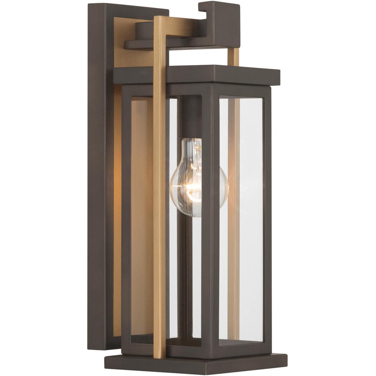 Crystorama - LDL-901-TZ-TG Lendel 1 Light 15 inch Twilight Bronze and Textured Gold Outdoor Sconce