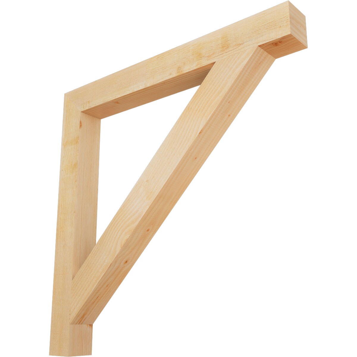 Ekena Millwork BKT04X38X38TRA05RDF Traditional block rough sawn 4-in x 38-in x 38-in Douglas fir Brown Wood Standard bracket