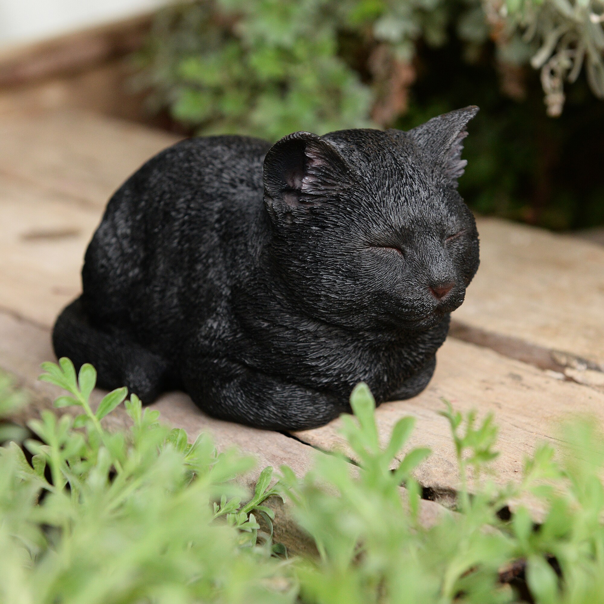 Hi-Line Gift 4.33-in H x 4.33-in W Black Bear Garden Statue in the