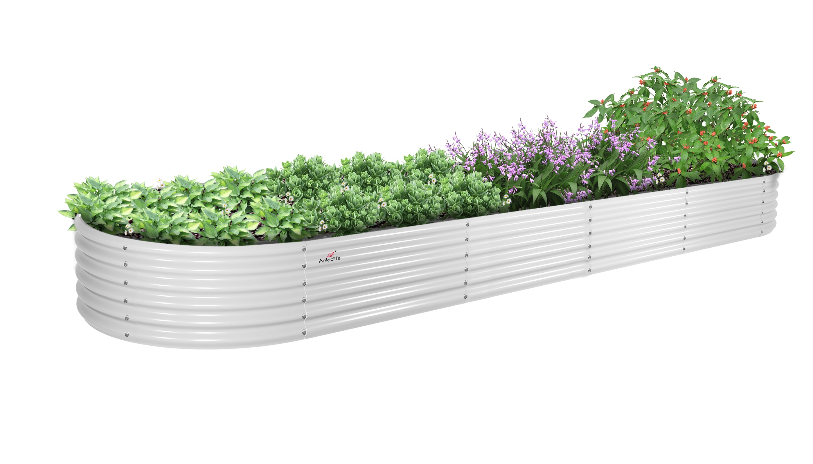 Zeus & Ruta 840GARBED-15 36-in W x 144-in L x 18-in H White Galvanized Metal Raised Garden Bed
