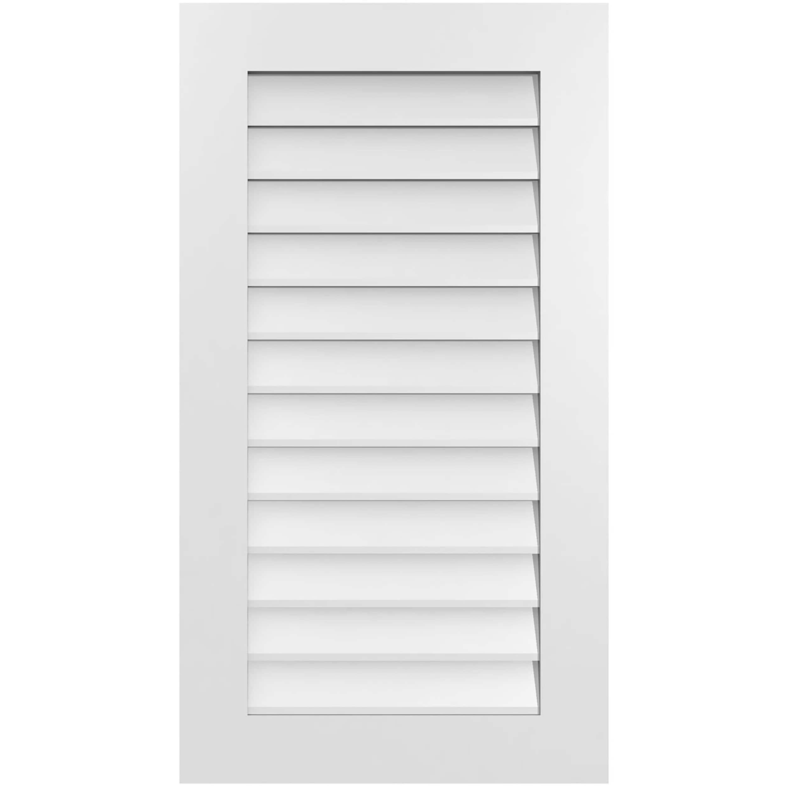 Ekena Millwork GVPVE22X4001SN 22-Inches x 40-Inches Off-white Rectangle PVC Gable Louver Vent