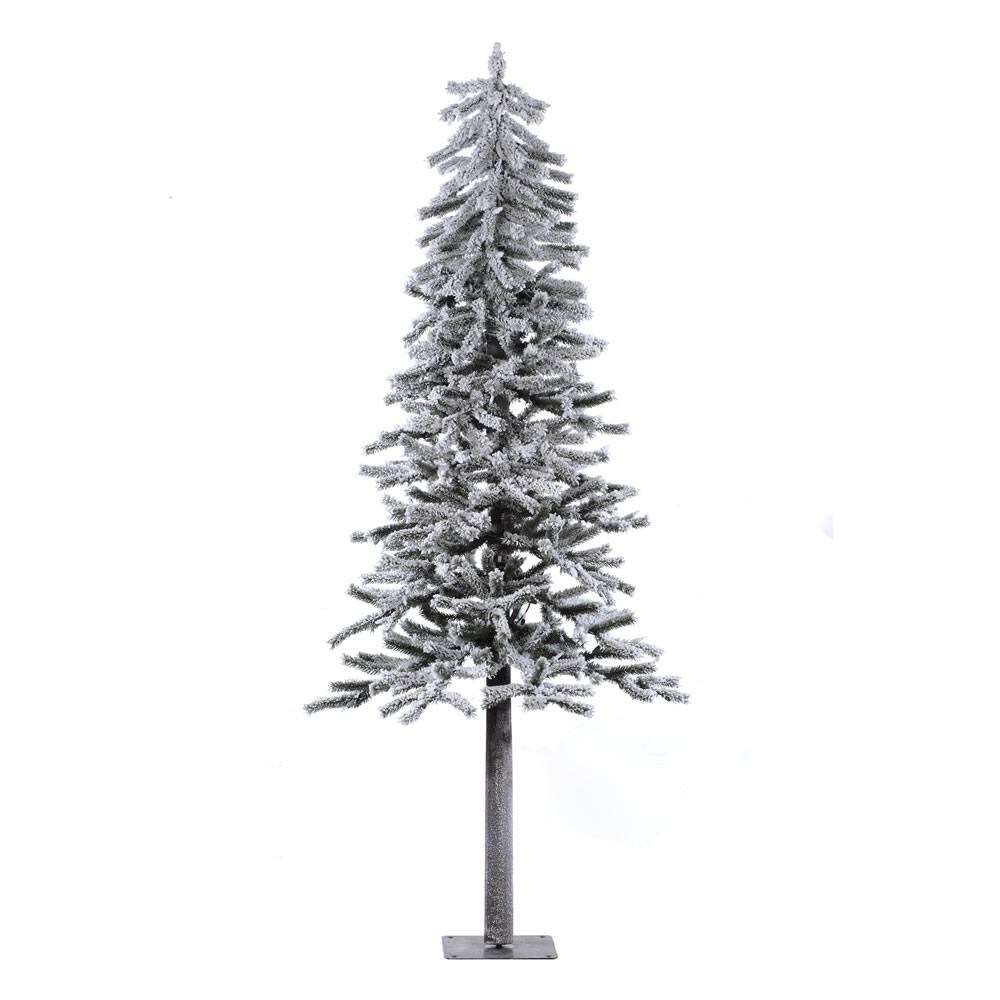 Vickerman A807460 6-ft Slim Flocked White Artificial Christmas Tree